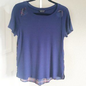Stitch Fix | Papermoon Blue Plaid Back Top Size S